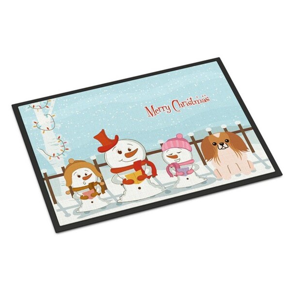 Carolines Treasures Merry Christmas Carolers Pekingnese Red White Indoor or Outdoor Mat, 18 x 0.25 x 27 in. BB2434MAT - main